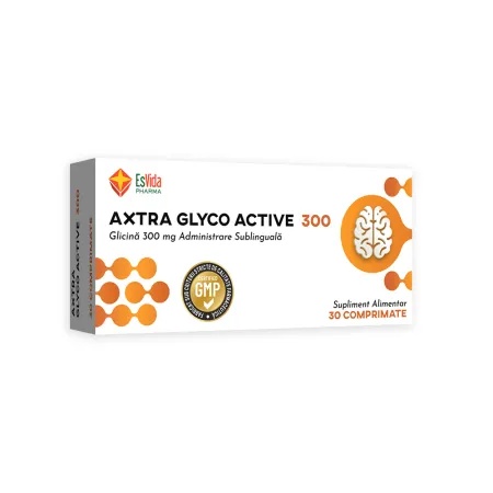 Axtra Glico Active 300 - 30 Comprimate Masticabile pentru Echilibru Emoțional și Somn Profund