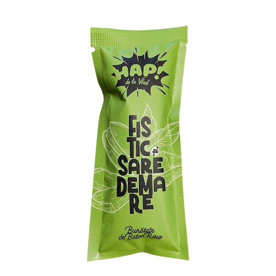 Baton raw vegane Fistic si sare de Mare, 45g Hap! de la Vlad