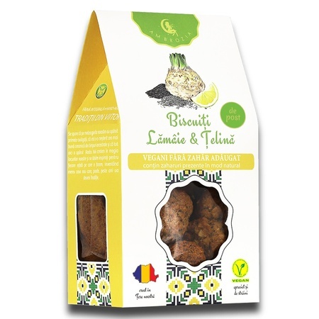 Biscuiti cu lămâie și țelină, 130 g, Hiper Ambrozia