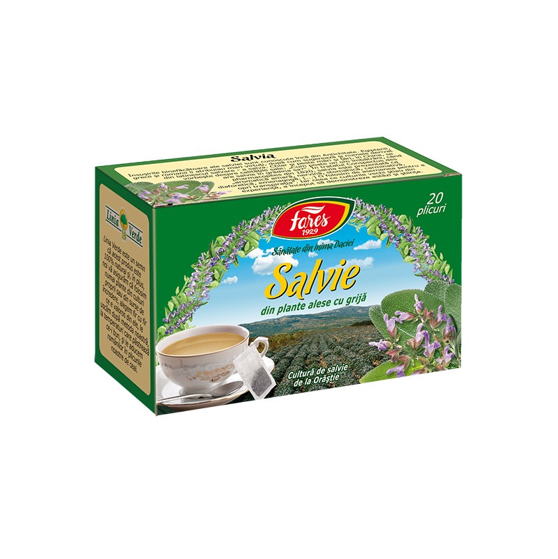 Ceai de Salvie Fares - 20 Plicuri, Remediu Natural pentru Menopauză și Sănătate