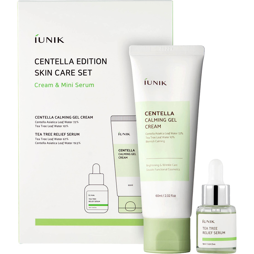 Centella gel-crema calmanta, 60ml + ser tea tree, 15m, iunik
