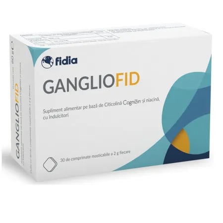 Fidia GanglioFid cu citicolina (Cognizin) si niacina, 30 comprimate masticabile