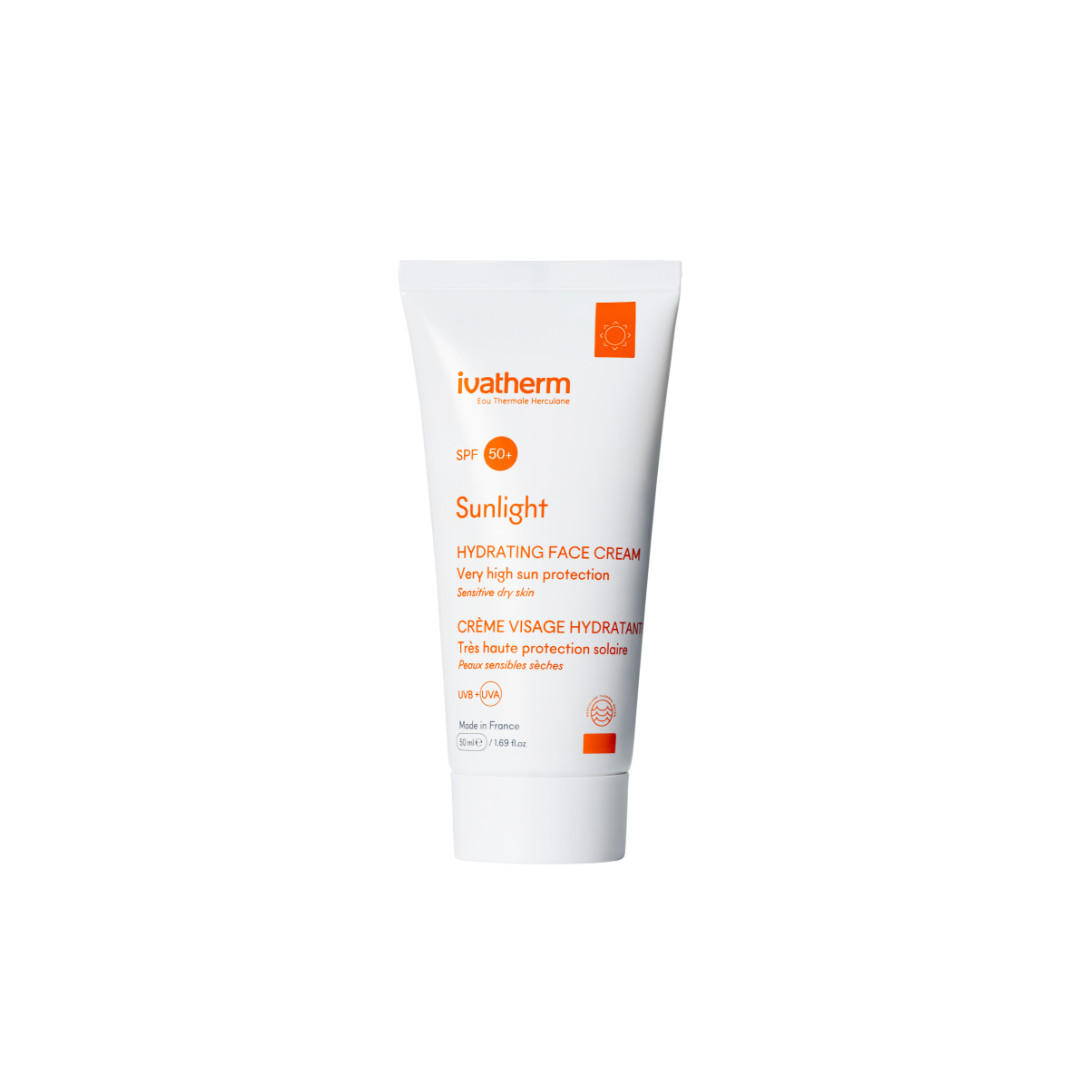 Ivatherm Sunlight crema de fata SPF 50+ pentru piele sensibila, 50 ml