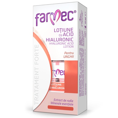 Loțiune cu acid hialuronic pentru unghii Tratament Forte, 11 ml, Farmec