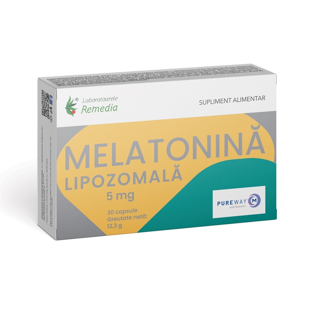 Melatonină Lipozomală 5 mg, 30 capsule, Laboratoarele Remedia