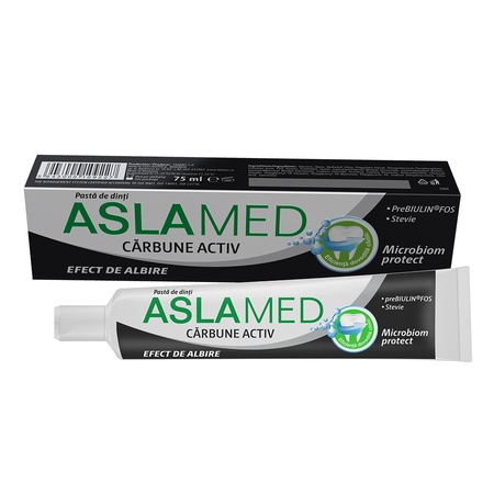 Pastă de dinți cu cărbune activ, 75 ml, AslaMed
