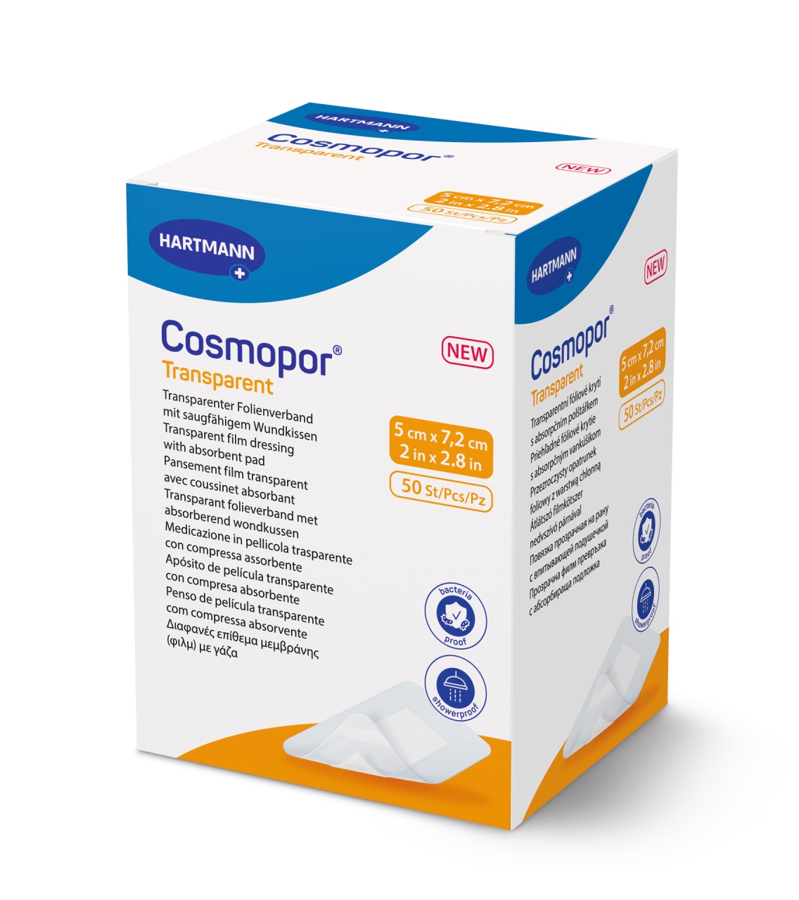 Plasturi transparenti Cosmopor Transparent 5x7.2 cm, 50 buc Hartmann