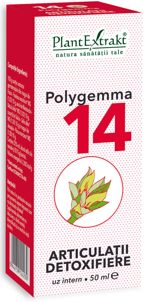 Polygemma 14, articulatii detoxifiere, 50 ml, plant extrakt
