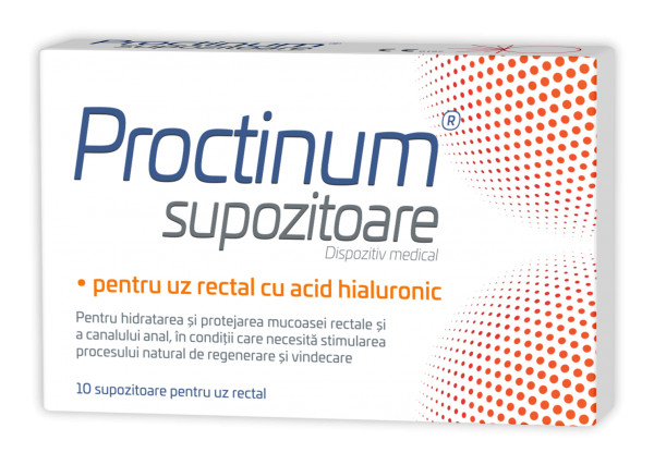 Proctinum supozitoare cu acid hialuronic pentru hemoroizi, 10 bucati, zdrovit