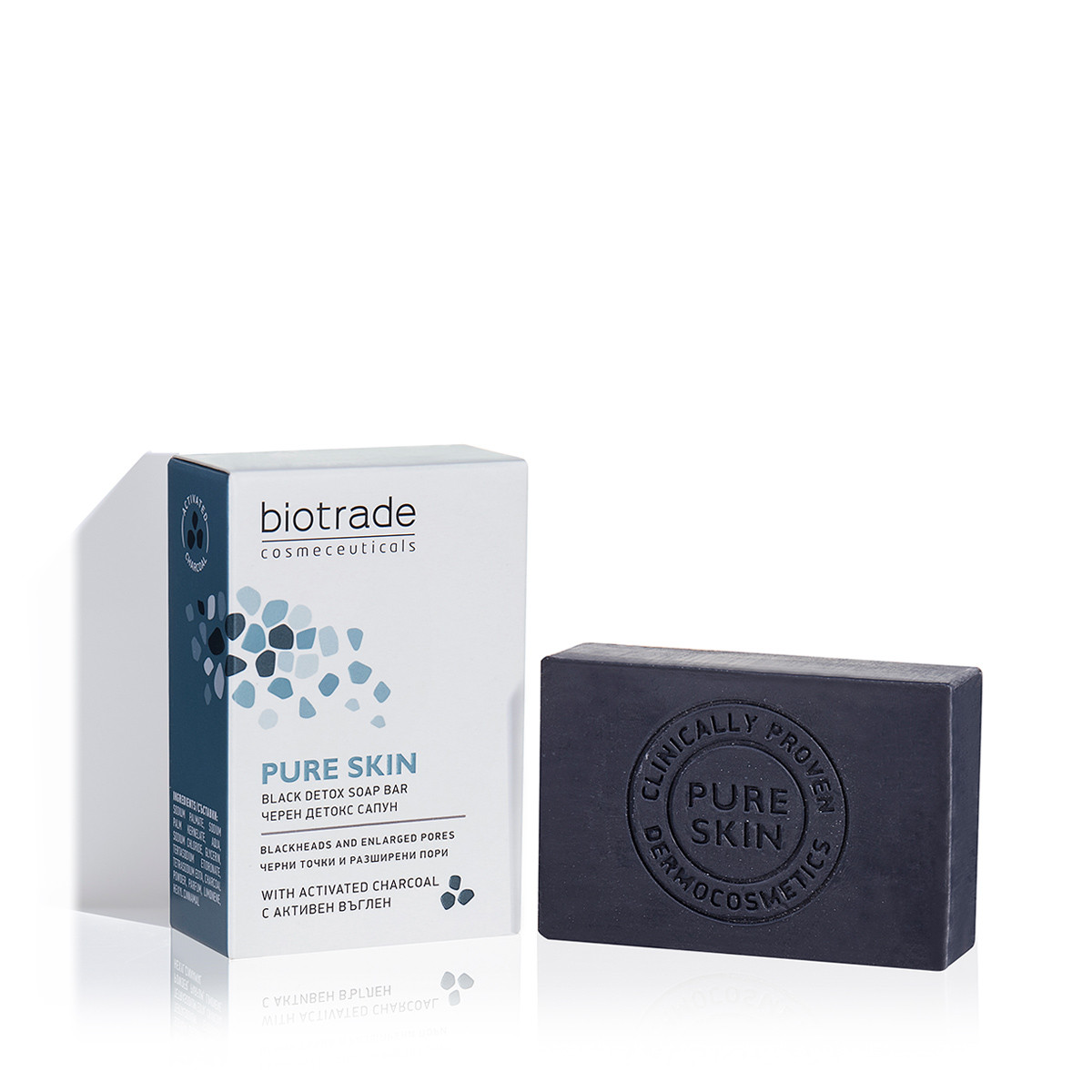 Sapun cu carbune activ pure skin, 100 g, biotrade