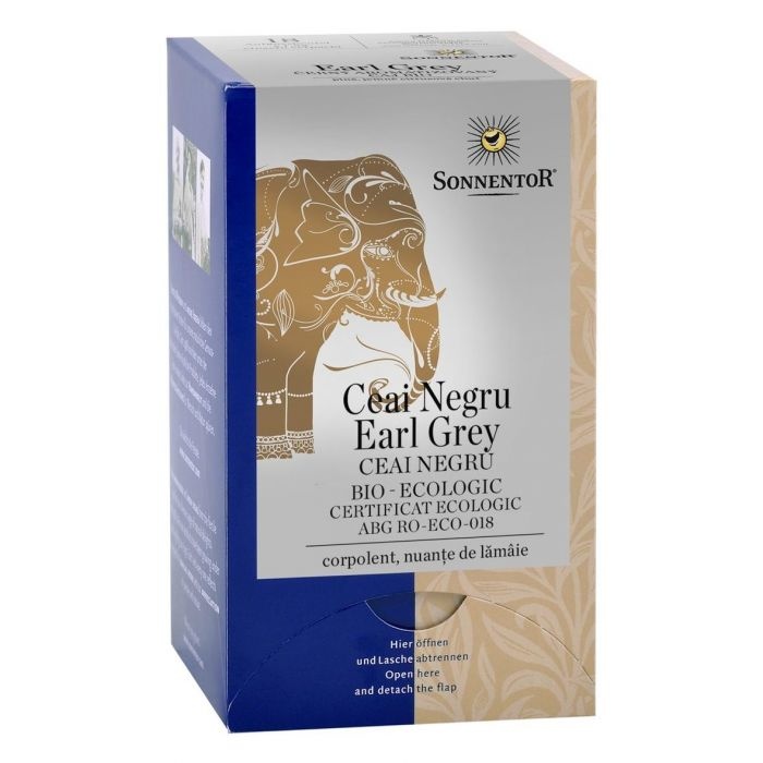 Sonnentor Ceai Negru Bio Earl Grey, 18 plicuri