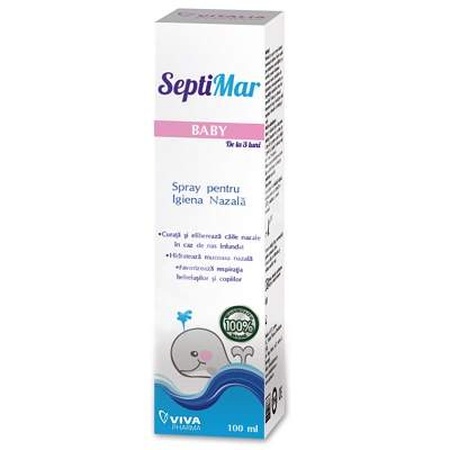 Spray pentru igienă nazală cu apa de mare izotona, 100 ml, Septimar Baby