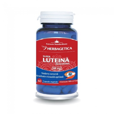 Super Luteină Zeaxantina, 48mg, 60 capsule vegetale, Herbagetica