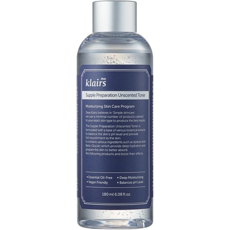 Toner facial hidratant fără parfum Supple Preparation, 180 ml, Klairs
