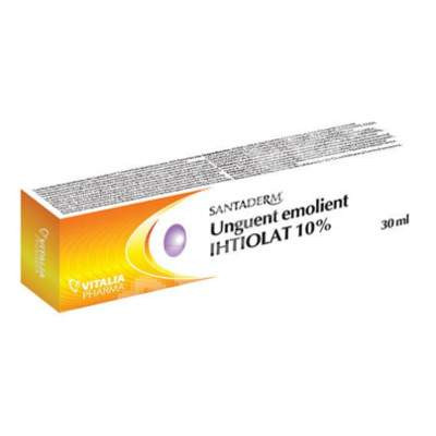 Unguent emolient ihtiolat 10% santaderm, 30 ml