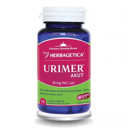 Urimer Akut - 10 capsule pentru sănătatea urinară | Herbagetica