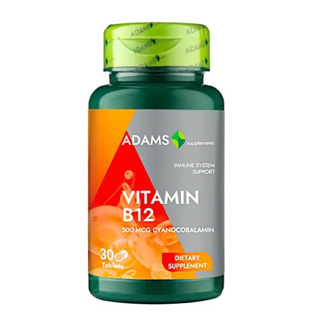 Vitamina b12 500 mcg 30 tablete, adams