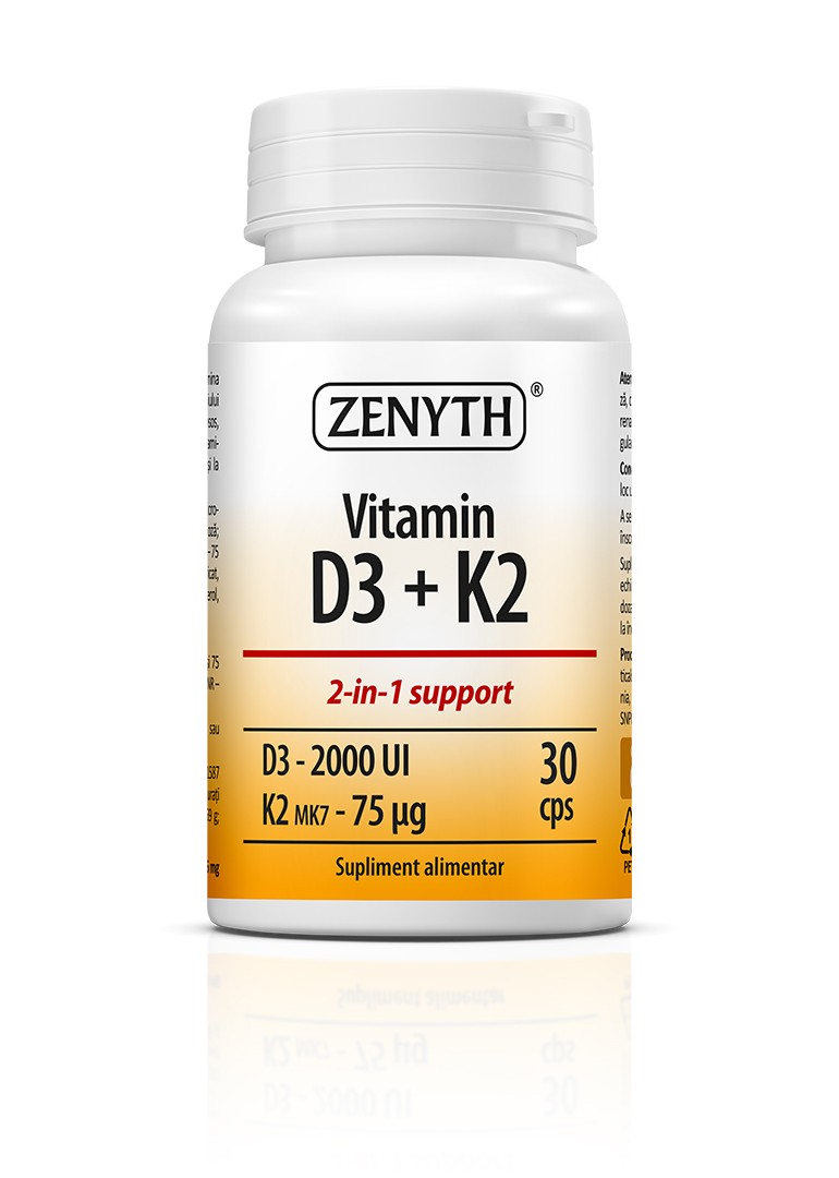 Zenyth Vitamina D3 2000 UI + K2 MK-7 75 mcg, 30 capsule