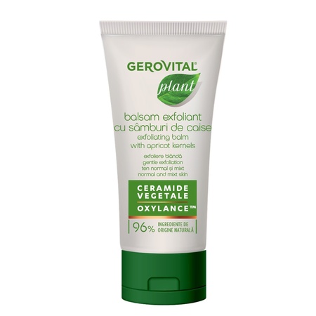 Balsam exfoliant cu sâmburi de caise pentru ten normal-mixt Plant, 100 ml, Gerovital
