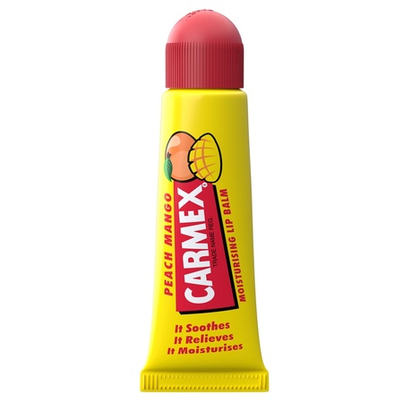 Balsam reparator pentru buze uscate și crapate cu aromă de piersica și mango, 10 g, Carmex