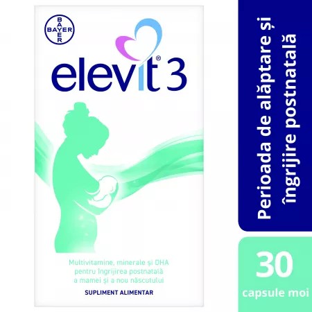 Bayer Elevit 3 multivitamine pentru alaptare, cu DHA si luteina, 30 capsule