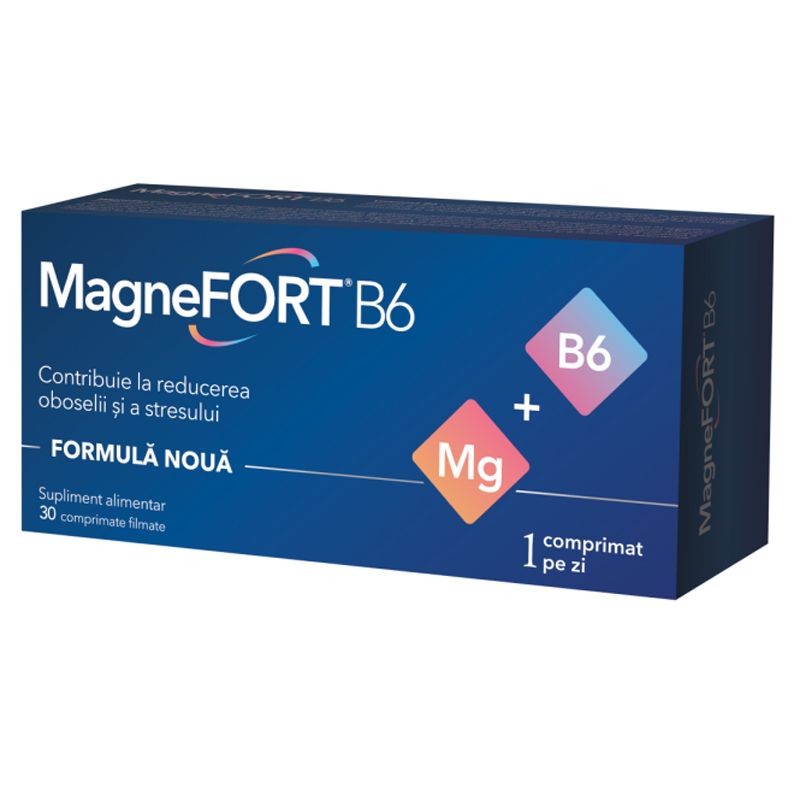 Biofarm Magnefort B6 cu oxid de magneziu si vitamina B6, 30 comprimate