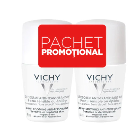 Deodorant Antiperspirant Vichy 48h - Pentru Piele Sensibila, Fara Parfum