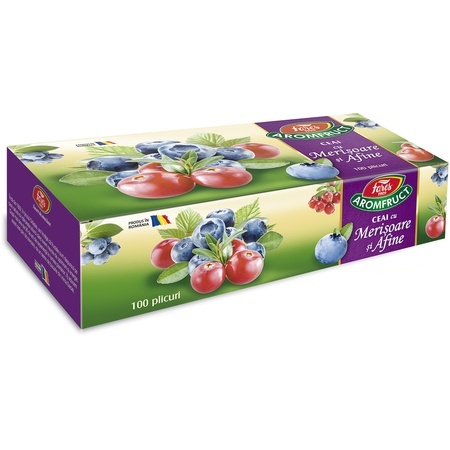 Ceai cu merișoare și afine Aromafruct, 100 plicuri, Fares