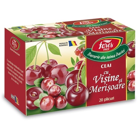 Ceai cu visine și merisoare, 20 plicuri, Fares