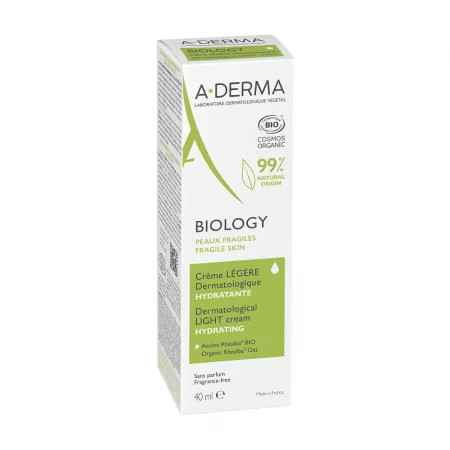 Crema hidratanta legere biology, 40 ml, aderma