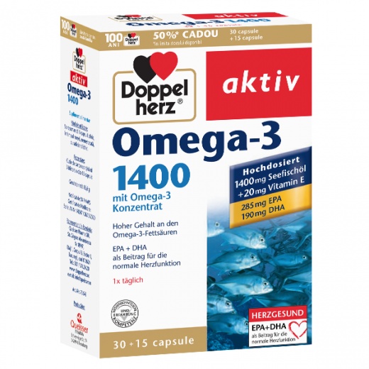 Doppelherz aktiv omega-3 1400 mg, 30 + 15 capsule