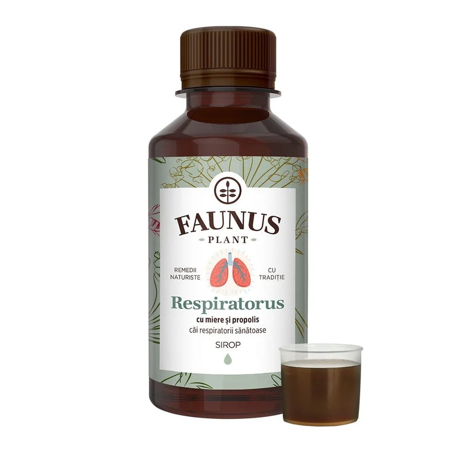 Faunus Sirop Respiratorus cu miere si propolis, 200 ml