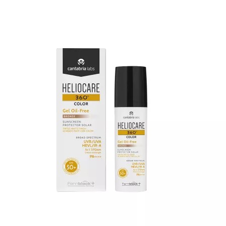 Gel-oil free cu pigment colorat spf50 heliocare 360, bronze, 50 ml, cantabria