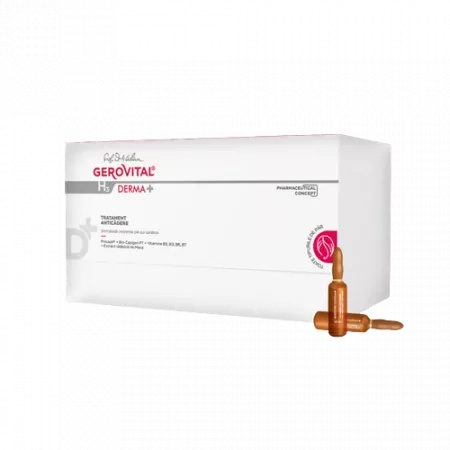 Gerovital H3 Derma+ tratament anticadere cu Procapil si maca, 12 fiole x 10 ml