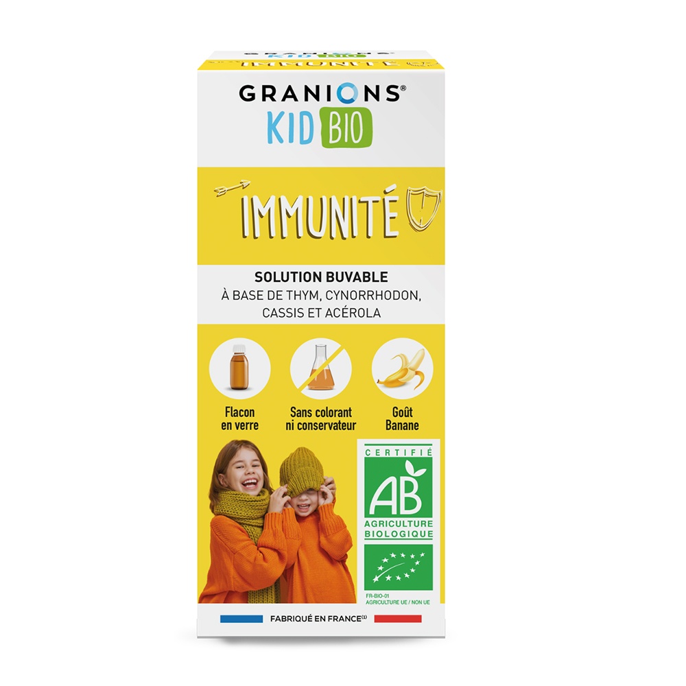 Granions LGN Kid Bio Imunitate sirop pentru copii, aroma banana, 125 ml