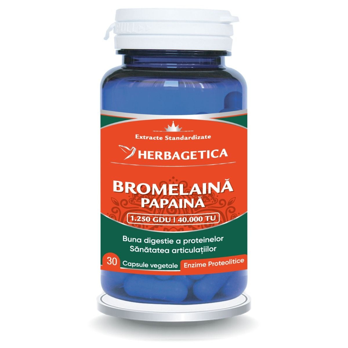 Herbagetica Bromelaina & Papaina, 30 capsule