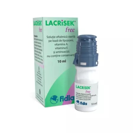 Lacrisek Free solutie oftalmica cu lipozomi si vitaminele A si E, 10 ml, Fidia