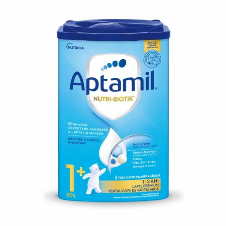Lapte praf nutri - biotik 1+, 1 - 2 ani, 800 g, aptamil