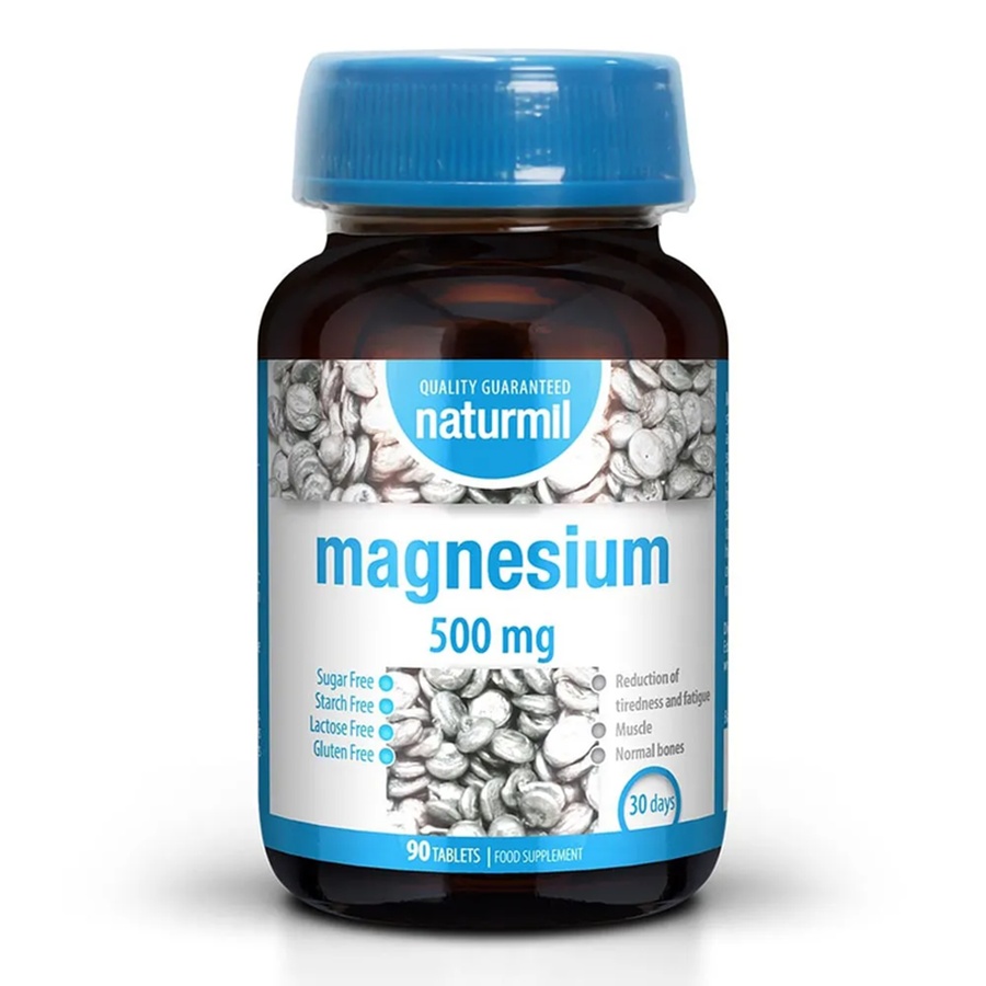 Magneziu 500 mg, Carbonat de Magneziu, 90 tablete, Naturmil
