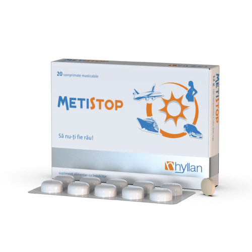 Metistop, 20 comprimate masticabile, hyllan