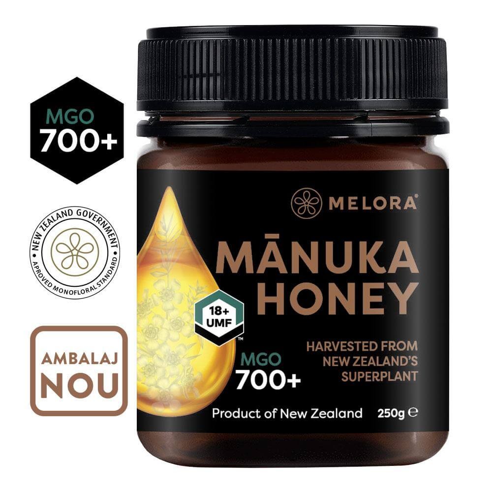 Miere de manuka melora, mgo 700+ (umf 18) naturala, 250 g, noua zeelanda