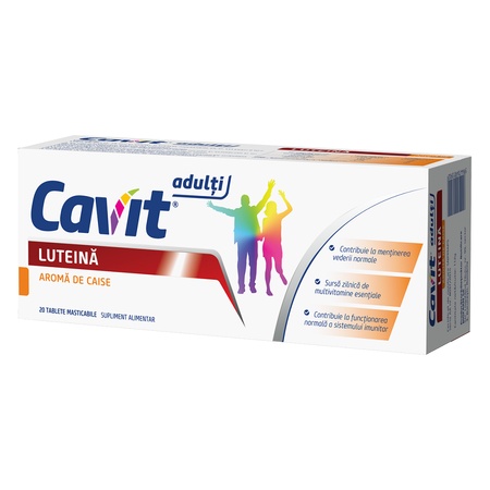 Multivitamine pentru adulți cu luteină Cavit, 20 comprimate masticabile, Biofarm