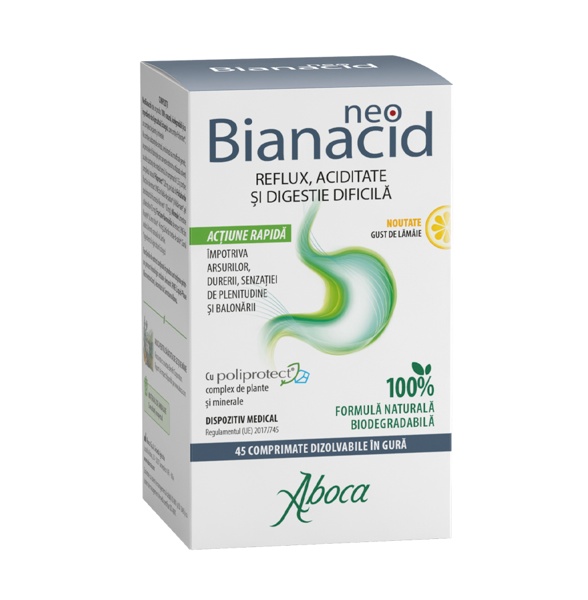 Neobianacid aroma de lamaie, 45 comprimate masticabile, Aboca