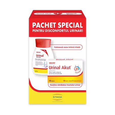 Pachet urinal gel intim, 200 ml + urinal akut, 10 capsule, walmark