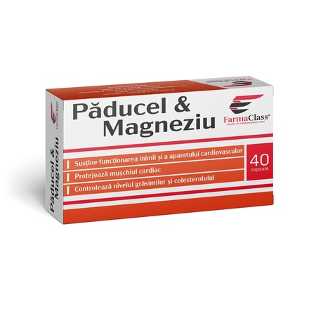 Păducel și Magneziu, 40 capsule, FarmaClass