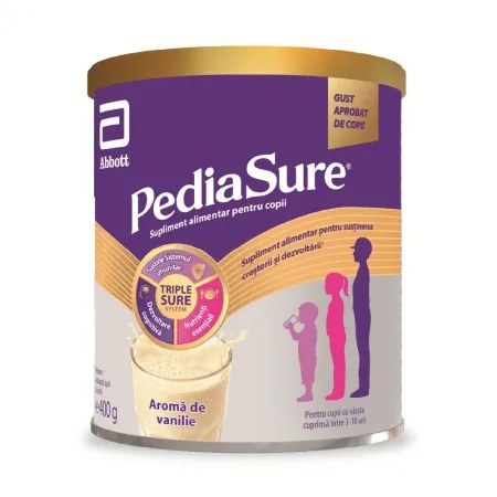 PediaSure pulbere cu aroma de vanilie pentru copii 3-10 ani, 400 g