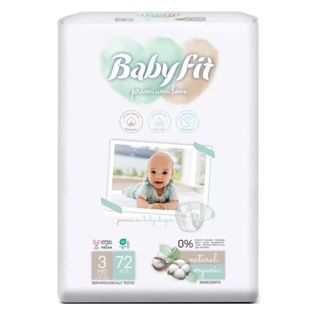Scutece Jumbo Midi, Nr. 3, 4-9 Kg, 72 bucăți, Babyfit