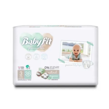 Scutece Midi, Nr. 3, 4-9 kg, 36 bucăți, Babyfit