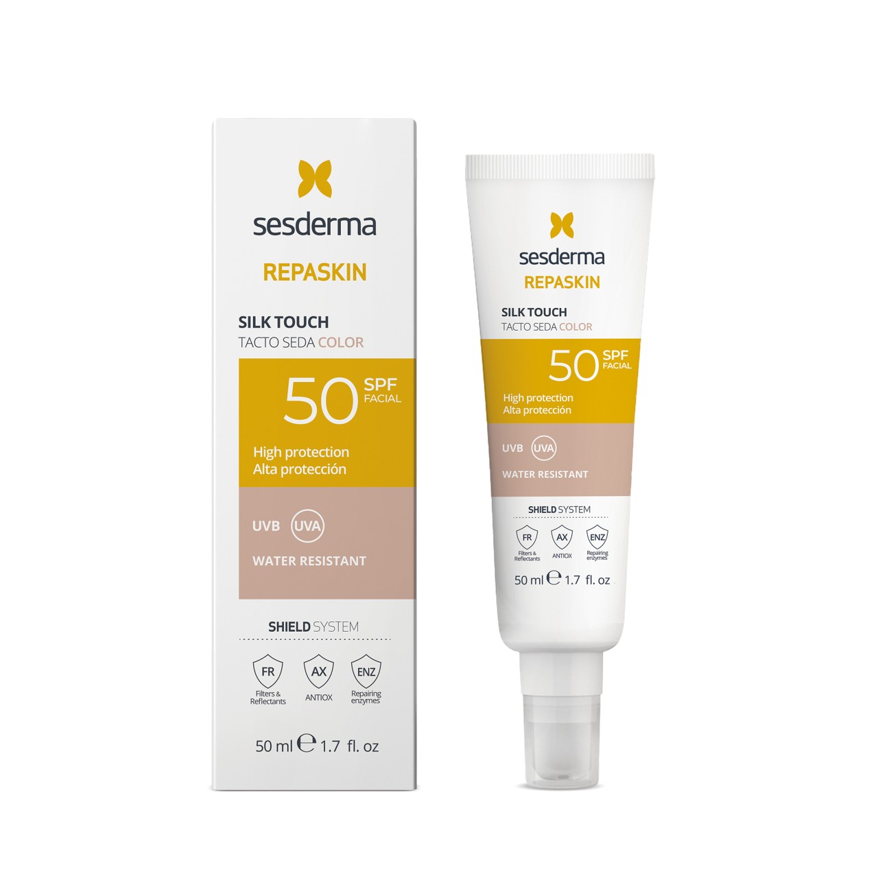 Sesderma Repaskin Silk Touch Color crema de fata colorata SPF 50, 50 ml