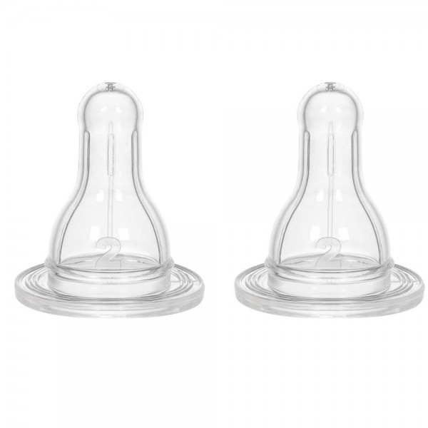 Set de doua tetine din silicon rotunde, anticolici, nr. 1, cod 298, Wee Baby